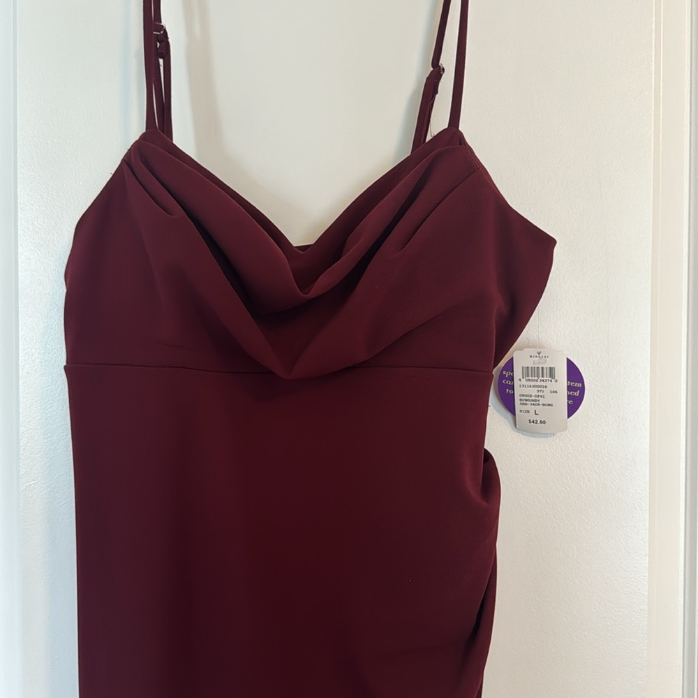 Windsor Dress Red/Maroon Cowl Neck - Picture 2 of 3